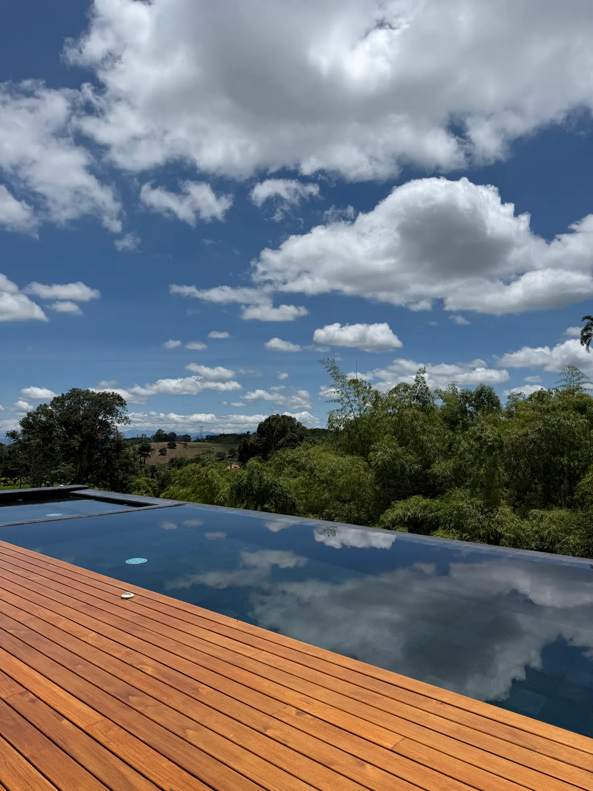 Piscina infinita y paisaje del Quindío en Casa Audaz